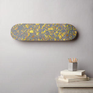 Modern Gold Terrazzo Pattern Skateboard