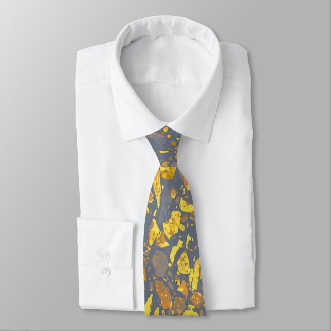 Modern Gold Terrazzo Pattern Tie (Tied)