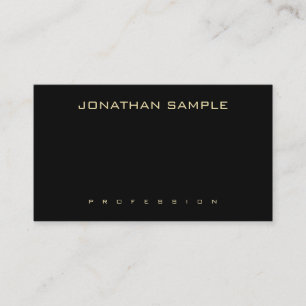Modern Gold Text Professional Elegant Black Simple Business Card