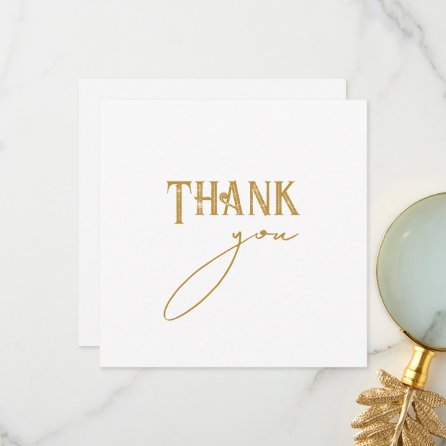 Modern Gold Thank You Card (Front/Back In Situ)
