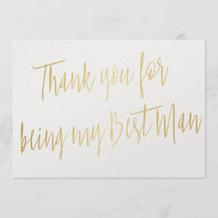 Modern Gold "Thank you for being my best man" Thank You Card