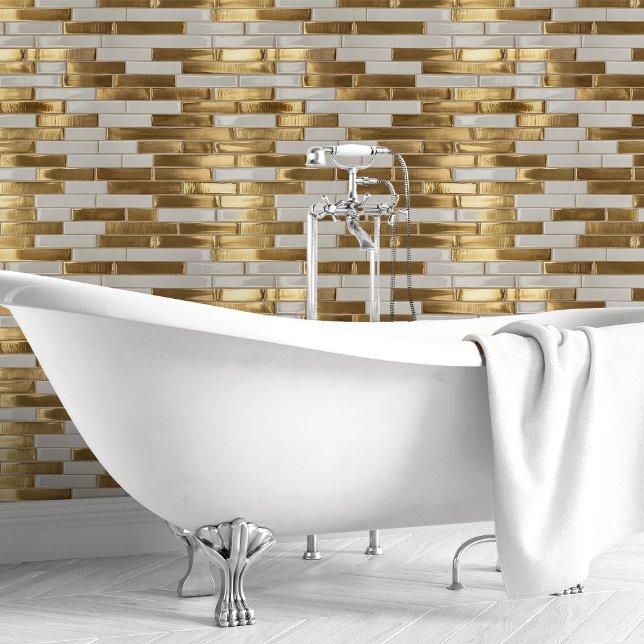 Modern Gold Tile Brick Wallpaper (Creator Uploaded)