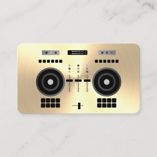 Modern Gold-Tone 2020 DJ Business Card (Front)