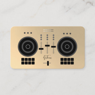 Modern Gold-Tone 2021 DJ Glossy Business Card