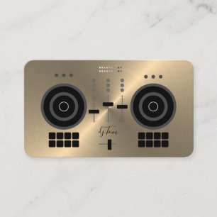 Modern Gold-Tone 2021 Glossy DJ Business Card