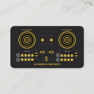 Modern Gold-Tone DJ Controller Business Card