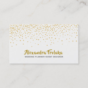 Modern Gold Tones Dots over white background Business Card