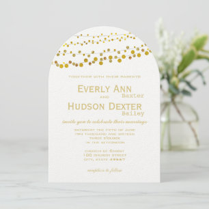 Modern gold Tones Garland Wedding Invitation