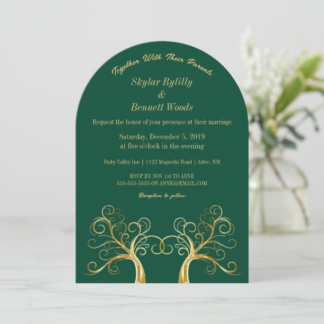 Modern Gold Tree's Invitation (Standing Front)