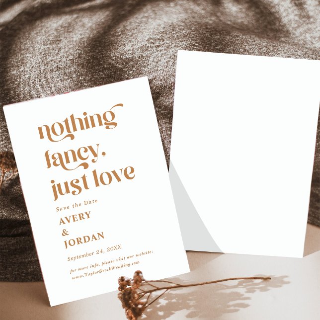 Modern Gold Typography Nothing Fancy Just Love Invitation (Creator Uploaded)