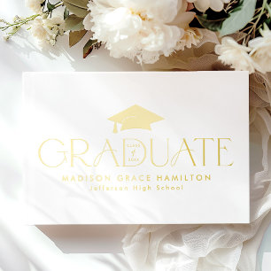 Modern Gold Typography Photo Graduation Guest Book