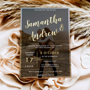 Modern gold typography photo wedding