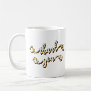 Modern Gold Typography Thank You  Coffee Mug