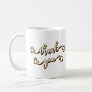 Modern Gold Typography Thank You  Coffee Mug
