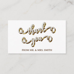 Modern Gold Typography Thank You Paper Napkin Enclosure Card