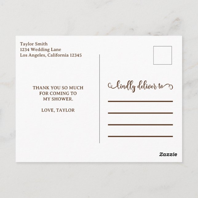 Modern Gold Typography Thank You  Postcard (Back)