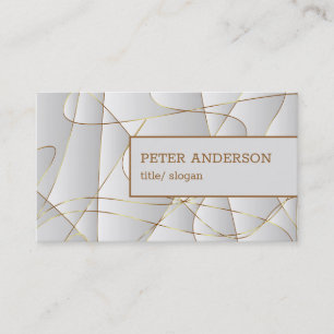 Modern Gold Wavy Lines Business Card