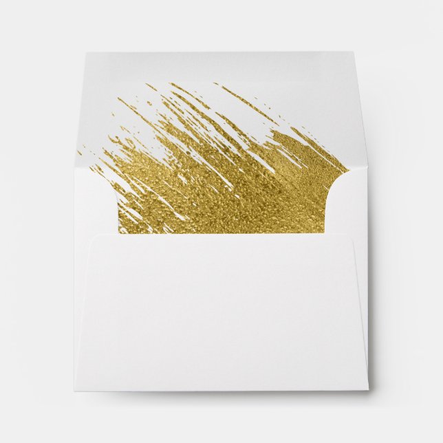 Modern Gold Wedding A2 Thank You Envelope (Back (Bottom))