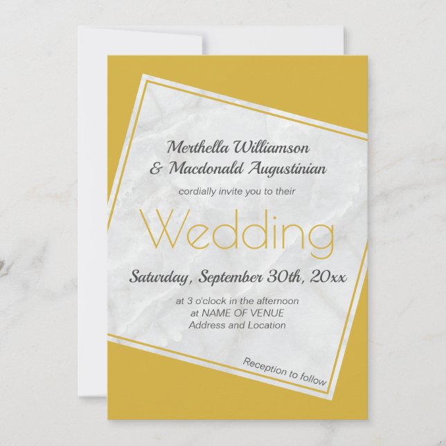 Modern Gold Wedding Invitation (Front)