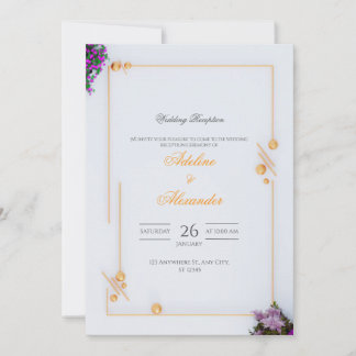 Modern Gold Wedding Reception Invitation
