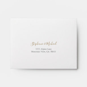 Modern Gold Wedding Return Address Template RSVP Envelope