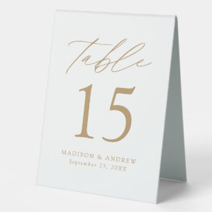 Modern Gold Wedding Table Number