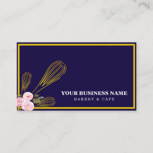 Modern Gold Whisk Bakery Business Card