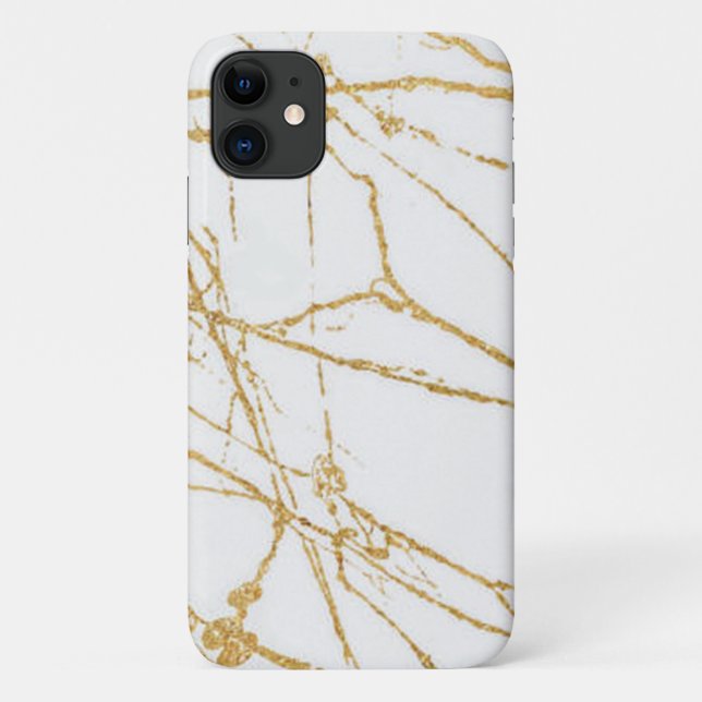 modern gold white Case-Mate Barely There  iPhone Case (Back)