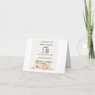 Modern gold white Flowers | 18th Birthday Card