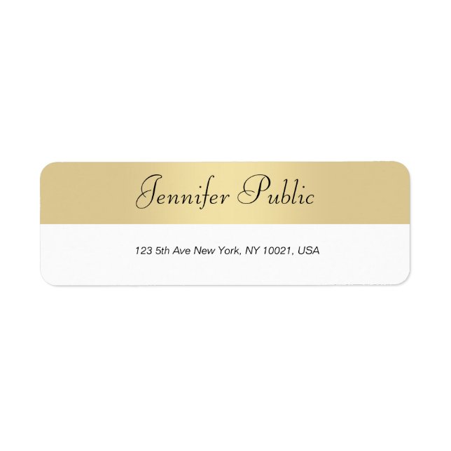 Modern Gold White Hand Script Minimalist Elegant (Front)