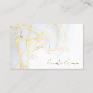 Modern Gold White Marble Elegant Golden Template Business Card