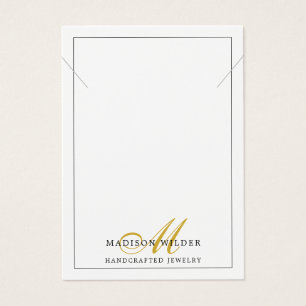 Modern Gold White Monogrammed Jewelry Necklace