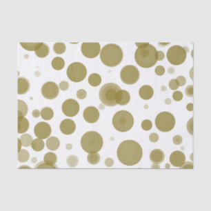 Modern Gold & White Polka Dot Bubbles Party Tissue Paper