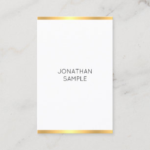 Modern Gold White Simple Elegant Template Trendy Business Card