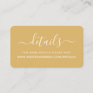 Modern Gold & White Simple Script Details Enclosure Card