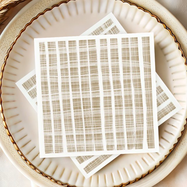 Modern Gold & White Stripe Texture Wedding Napkin (Creator Uploaded)
