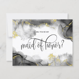modern gold will you be my bridesmaid? invitation