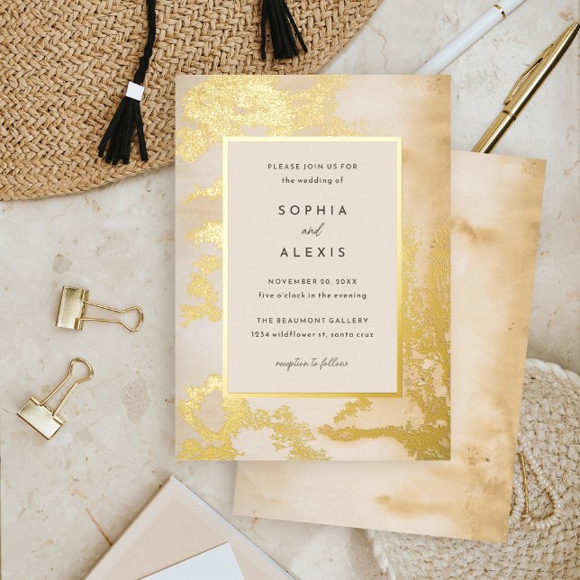 Modern Golden Abstract Watercolor Wedding (Creator Uploaded)