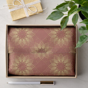 Modern Golden and Terracotta Mandala Pattern Tissue Paper