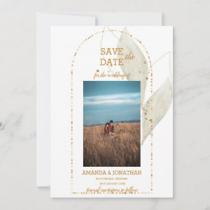 Modern Golden Arch Wedding Save the Date Card