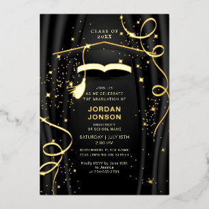 Modern Golden Black Graduation Party Gold