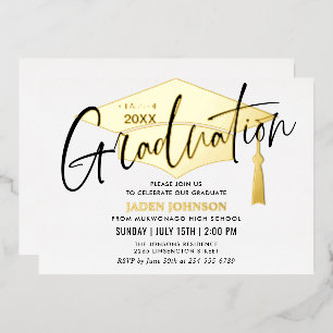 Modern Golden Black Graduation Party Photo