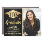 Modern Golden Black PHOTO Graduation Large