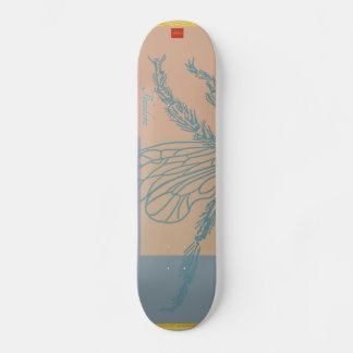 Modern Golden Blue Bee Skateboard