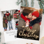 Modern Golden Christmas 4 PHOTO Greeting Holiday Card<br><div class="desc">Modern Merry Christmas PHOTO Greeting Holiday Card.
 
Surprise and bring joy to your close ones and make the celebration unforgettable.

 For further customisation,  please click the "customise further" link and use our design tool to modify this template.</div>