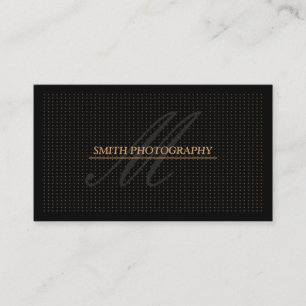 Modern Golden Dots Photography Black Business Card
