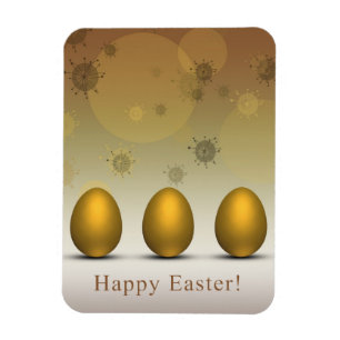 Modern Golden Easter Eggs - Flexible Magnet
