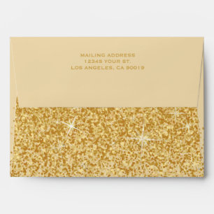 Modern Golden Glitz Glitter Wedding Envelopes