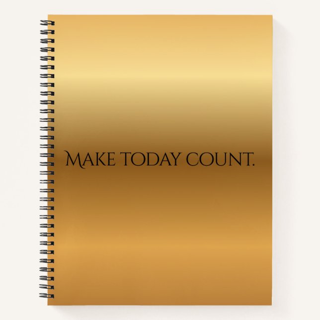 Modern Golden Gradient Motivational Personalised Notebook (Front)