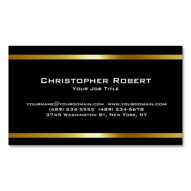 Modern Golden House Logo Real Estate Card magnet (Front)
